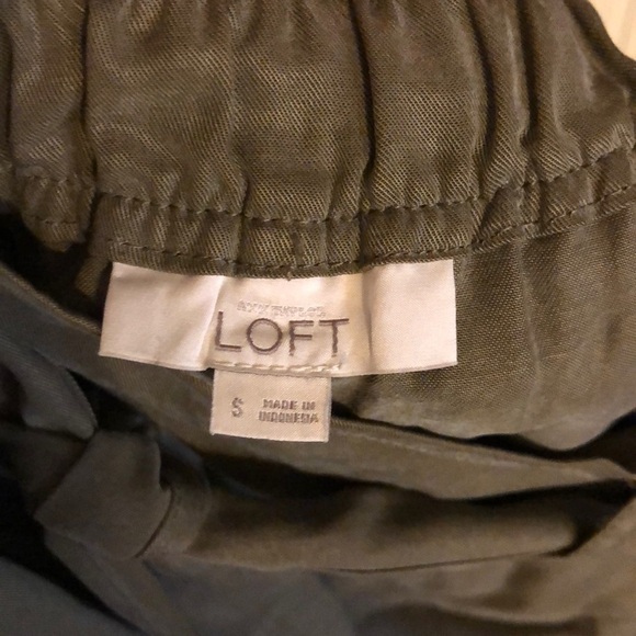 LOFT Olive Green Belted Mini Shirt S - Picture 4 of 7